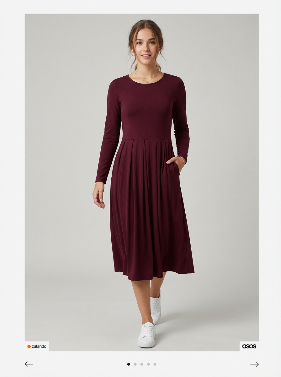 Same garment on an AI-generated model, live on a marketplace listing